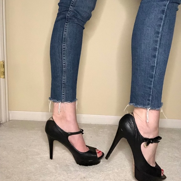 Sam Edelman Platform Peep Toe Bow Strap heels - Picture 3 of 6